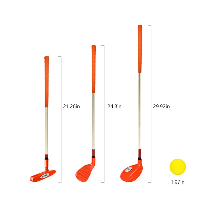 KONDAY Kids Golf Clubs Set Children Golf Set Yard Sports Tools Three Clubs with Carry Bag and Soft Balls (Orange) - Image 5